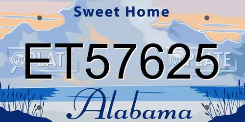 ET57625 Alabama License Plate