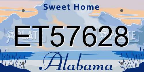 ET57628 Alabama License Plate