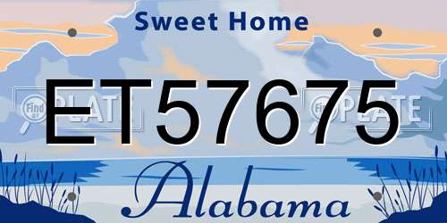 ET57675 Alabama License Plate