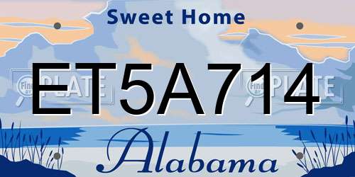 ET5A714 Alabama License Plate