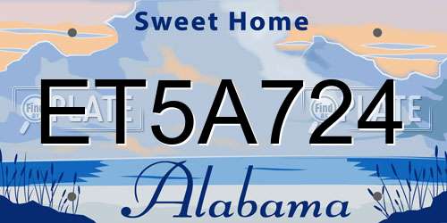 ET5A724 Alabama License Plate