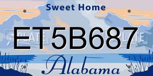 ET5B687 Alabama License Plate