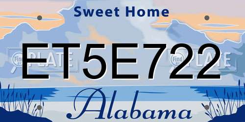ET5E722 Alabama License Plate