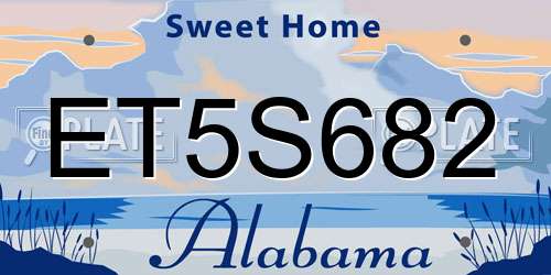 ET5S682 Alabama License Plate