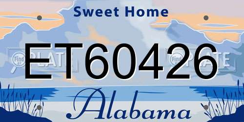 ET60426 Alabama License Plate