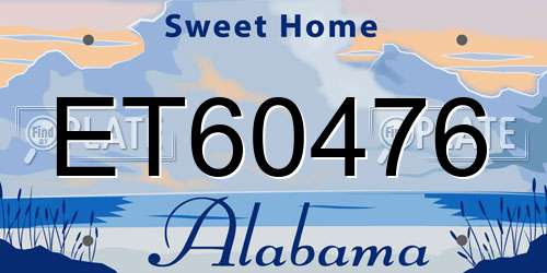 ET60476 Alabama License Plate