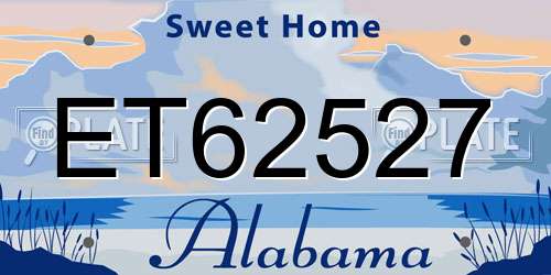 ET62527 Alabama License Plate