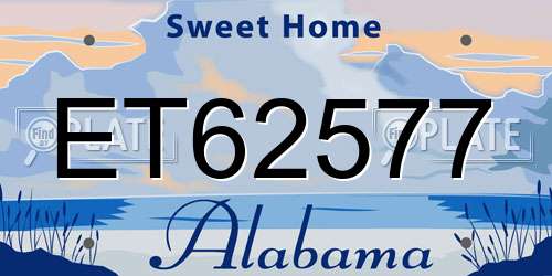 ET62577 Alabama License Plate