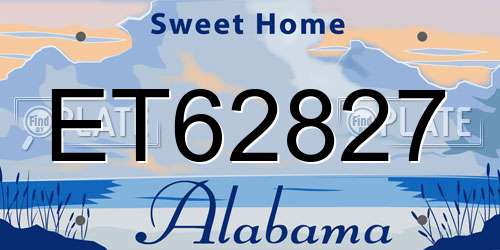 ET62827 Alabama License Plate