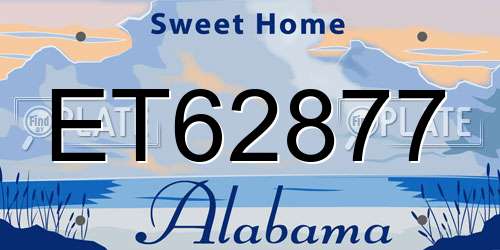 ET62877 Alabama License Plate