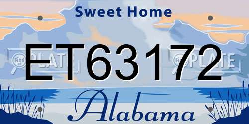 ET63172 Alabama License Plate