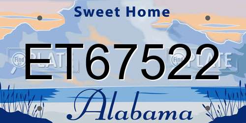 ET67522 Alabama License Plate
