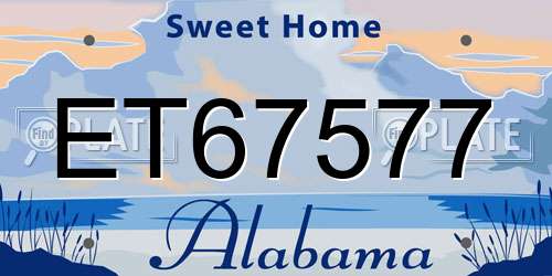 ET67577 Alabama License Plate