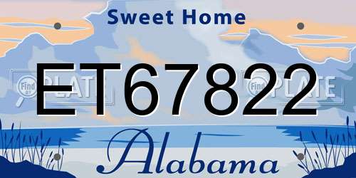 ET67822 Alabama License Plate