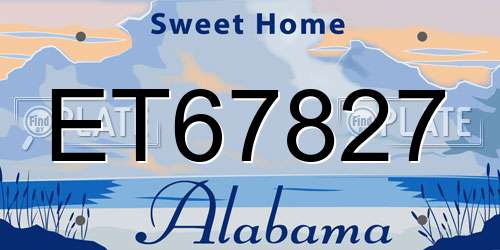 ET67827 Alabama License Plate