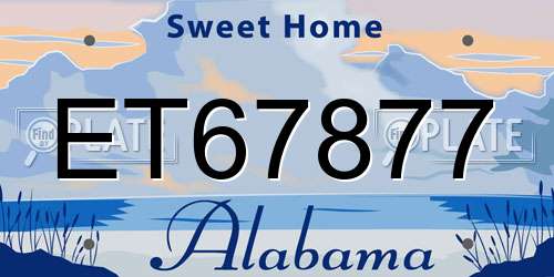 ET67877 Alabama License Plate
