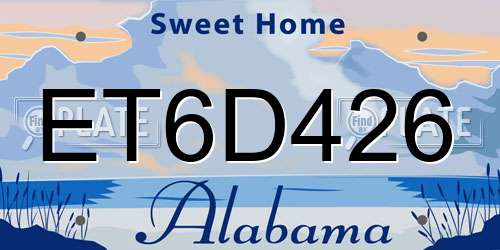 ET6D426 Alabama License Plate
