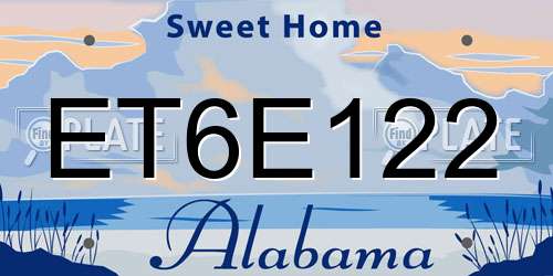 ET6E122 Alabama License Plate