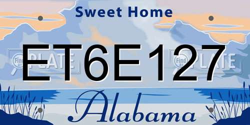 ET6E127 Alabama License Plate