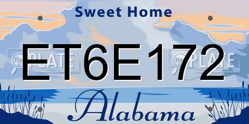 ET6E172 Alabama License Plate
