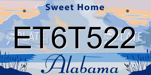 ET6T522 Alabama License Plate