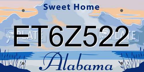 ET6Z522 Alabama License Plate