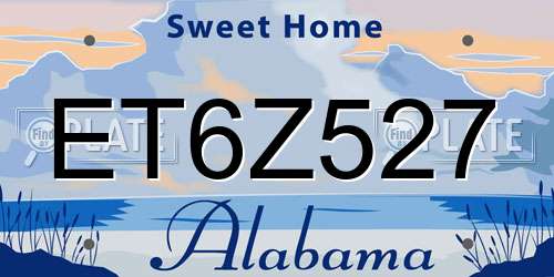 ET6Z527 Alabama License Plate