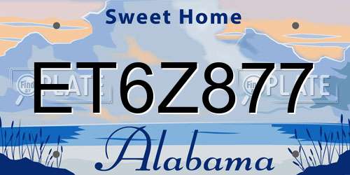 ET6Z877 Alabama License Plate