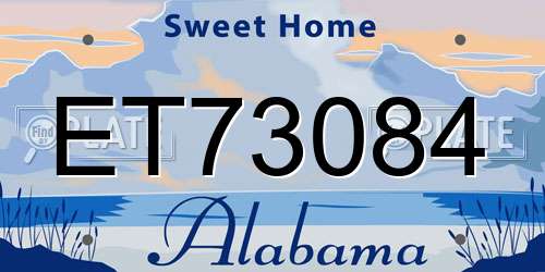 ET73084 Alabama License Plate
