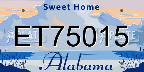 ET75015 Alabama License Plate