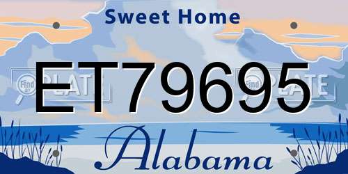 ET79695 Alabama License Plate