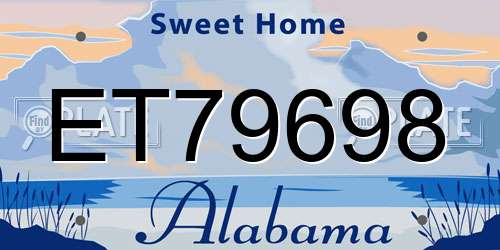 ET79698 Alabama License Plate