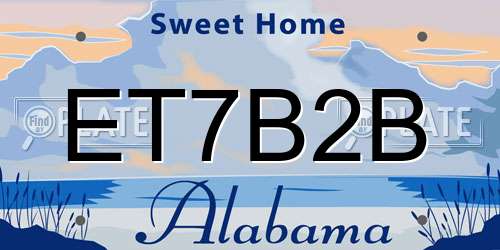 ET7B2B Alabama License Plate