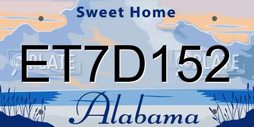 ET7D152 Alabama License Plate
