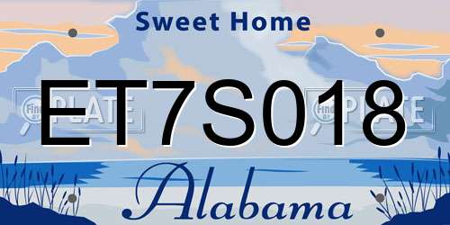 ET7S018 Alabama License Plate