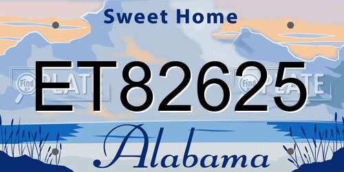 ET82625 Alabama License Plate