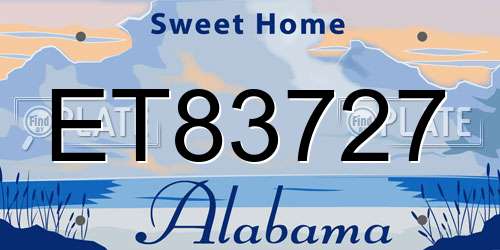 ET83727 Alabama License Plate