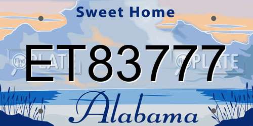 ET83777 Alabama License Plate
