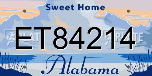 ET84214 Alabama License Plate