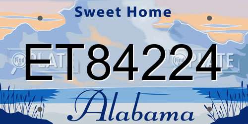 ET84224 Alabama License Plate