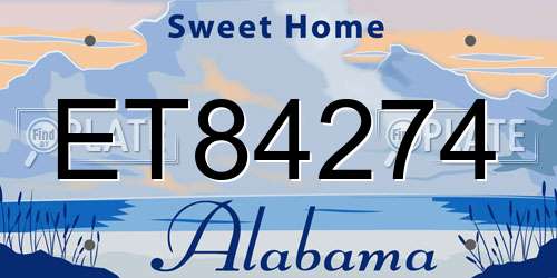 ET84274 Alabama License Plate