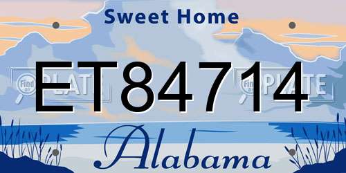 ET84714 Alabama License Plate