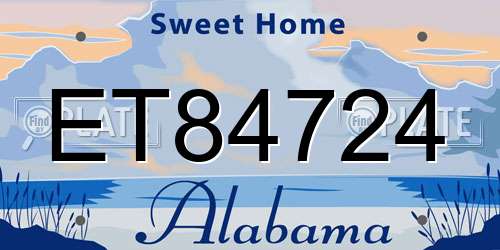 ET84724 Alabama License Plate