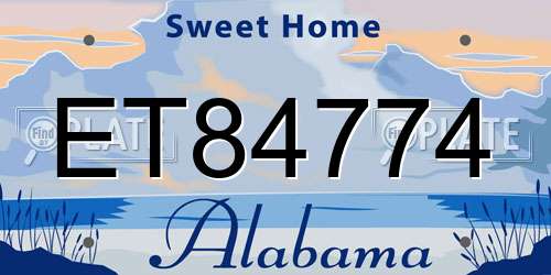 ET84774 Alabama License Plate