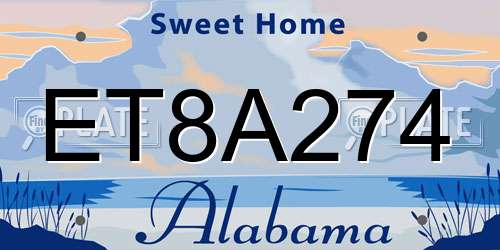 ET8A274 Alabama License Plate