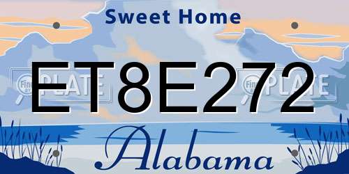 ET8E272 Alabama License Plate