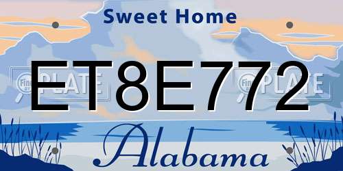 ET8E772 Alabama License Plate