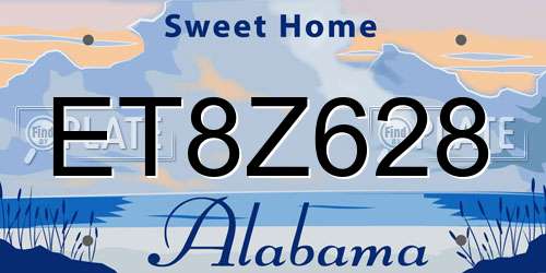 ET8Z628 Alabama License Plate