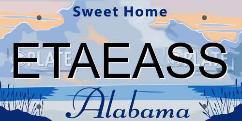 ETAEASS Alabama License Plate