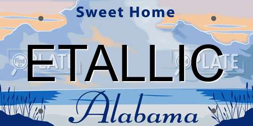 ETALLIC Alabama License Plate